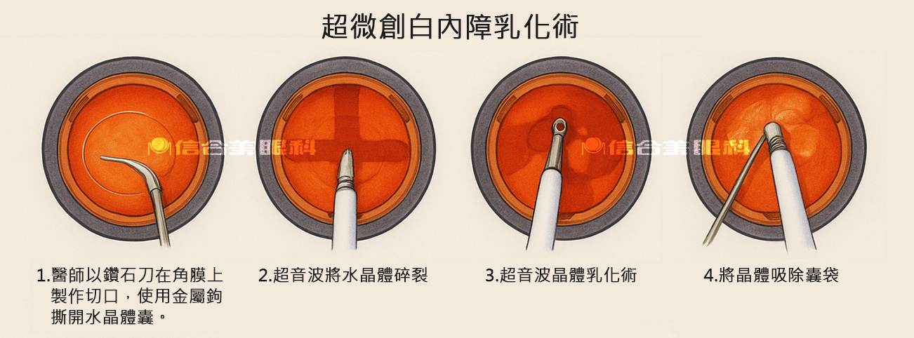 白內障手術治療示意
