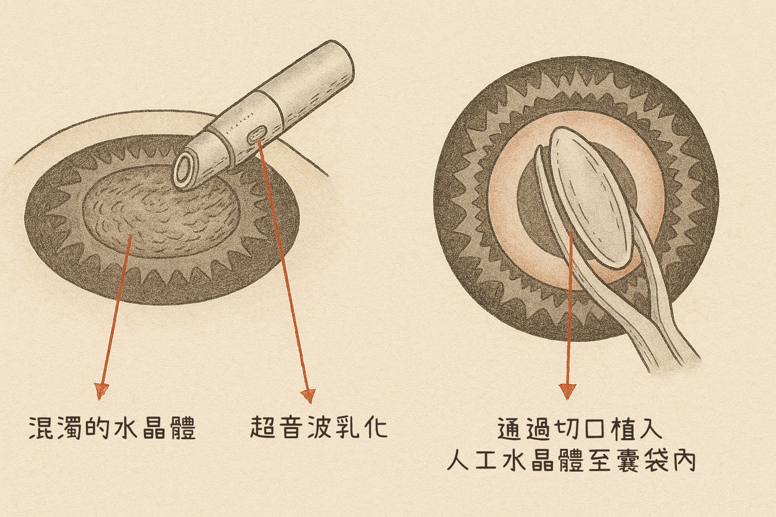 白內障手術治療示意
